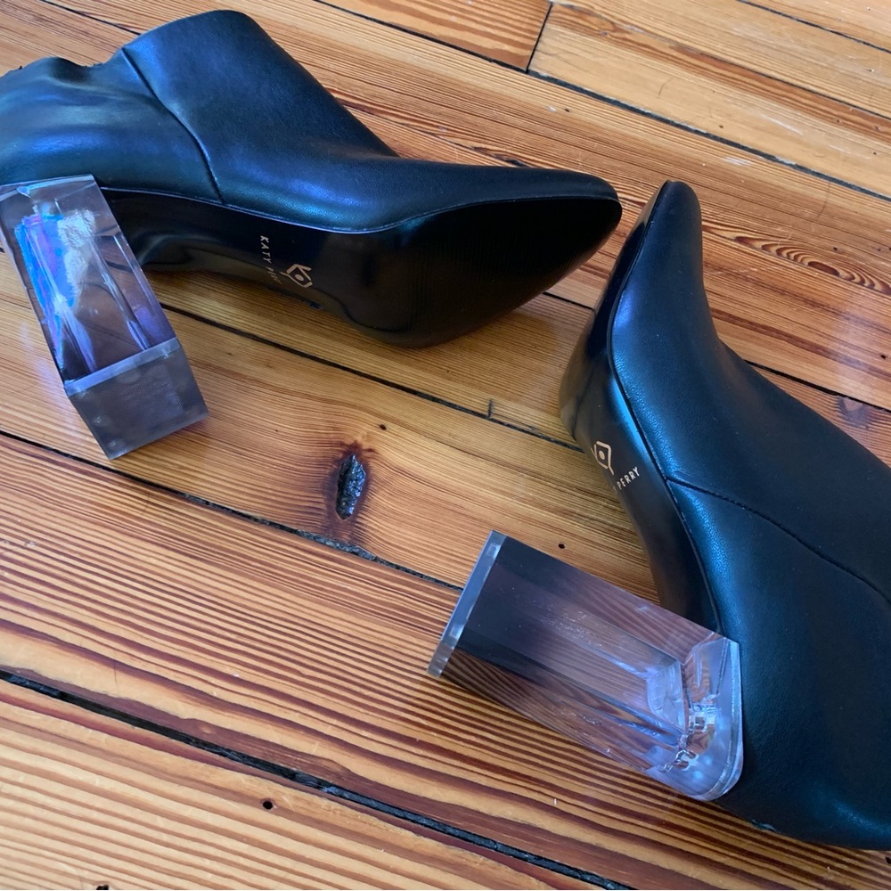 Katy Perry Ankle Booties With See-Thru Block Heel